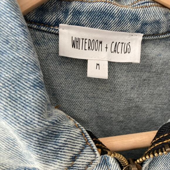 Whiteroom + Cactus Denim Zipper Mini Dress - Medium - Picture 3 of 8